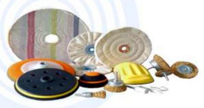 Cotton and sisal buffs, brushes and backing pads