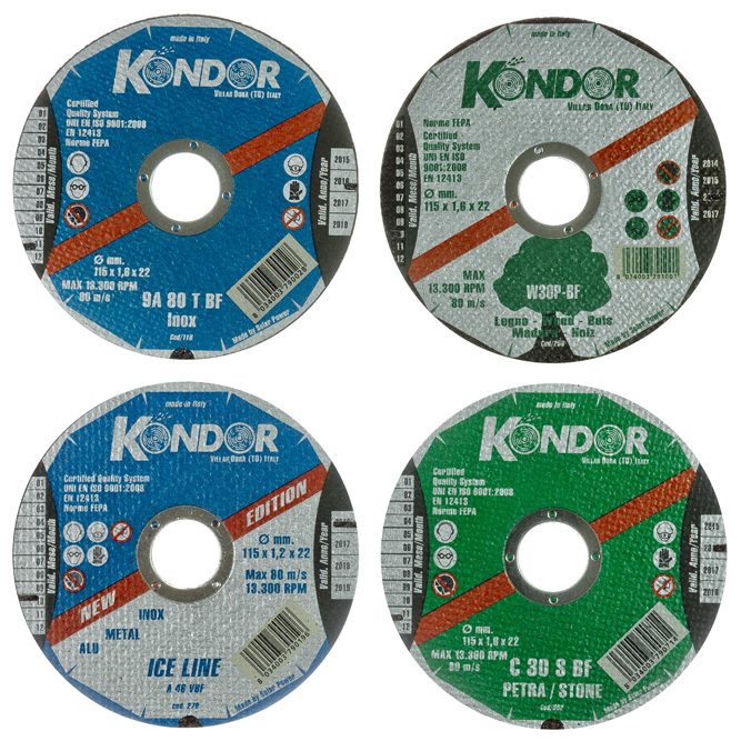 Thin flat reinforced cut-off wheels